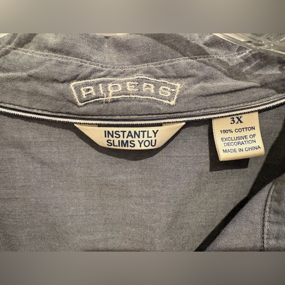Riders Slimming Denim Blue Shirt (3X) - Picture 3 of 6